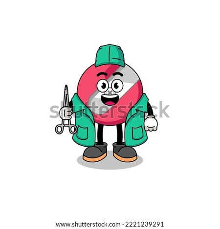 pencil sharpener mascot as a surgeon Illustration