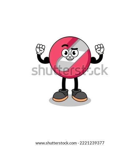 pencil sharpener posing with muscle Mascot cartoon 