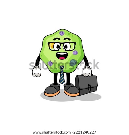 amoeba mascot as a businessman , character design
