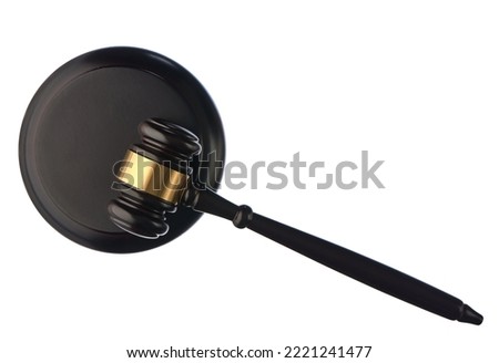 the judge's hammer on a white isolated background