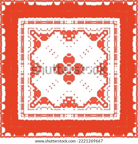 Ornamental talavera mexico tiles decor. Graphic design. Vector seamless pattern illustration. Red gorgeous flower folk print for linens, smartphone cases, scrapbooking, bags or T-shirts.