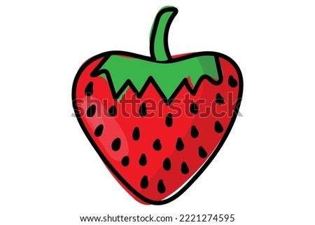 A hand drawn cute strawberry. Good element for any project.