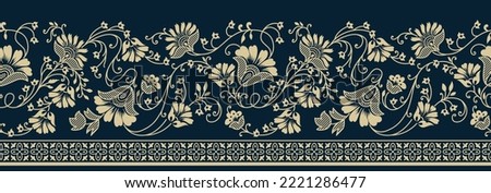 Vector flower floral border design Royalty-Free Stock Photo #2221286477