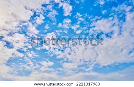 beautiful land air atmosphere bright blue sky background abstract clear texture with white cloud.                  
