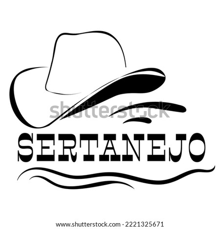 Sertanejo Vector Illustration Hand-drawn design on white Background.