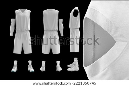 basketball jersey mockup on white and black background. jersey basket Royalty-Free Stock Photo #2221350745