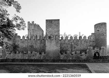Black and white photo of the Frias Castle in Burgos - Spain