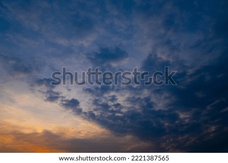Sunset golden sky and clouds background