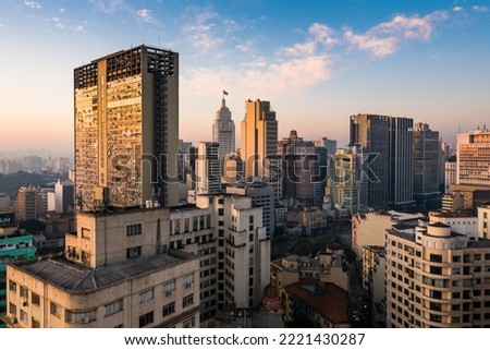 Skyline of Sao Paulo City Center Buildings Royalty-Free Stock Photo #2221430287