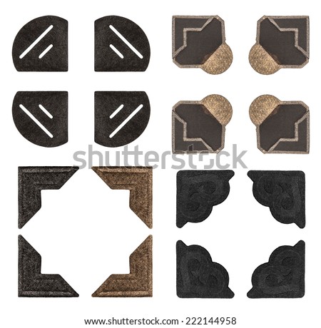 Vintage photo corners isolated on white background for scrapbook, your photo or picture Royalty-Free Stock Photo #222144958