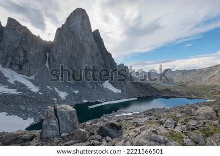 Pronghorn Peak and Lake Donna. Bridger Wilderness, Wind River Range, Wyoming. Royalty-Free Stock Photo #2221566501