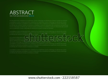 Green background curve line on space shadow overlap and dimension modern texture pattern for text and message website design