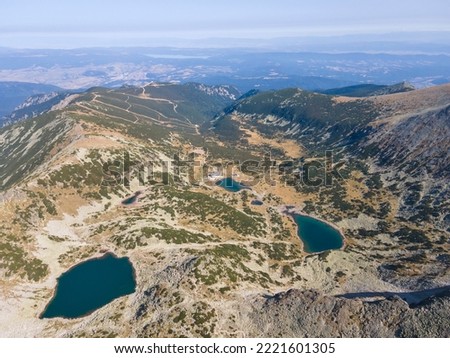 Amazing Aerial view of Rila mountain near Musala peak, Bulgaria