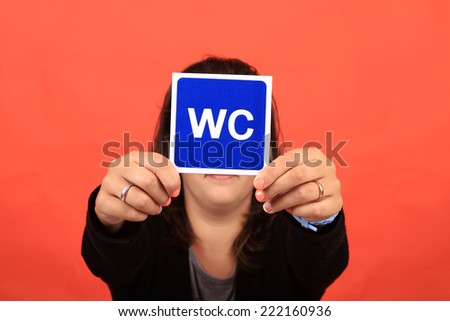 Woman with WC sign