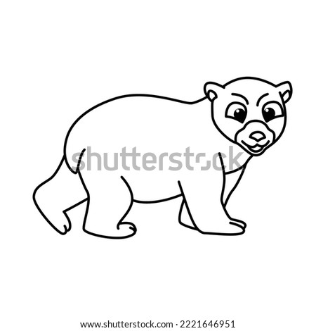 Cute bear cartoon characters vector illustration. For kids coloring book.