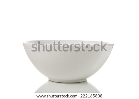 white ceramic bowl isolated on white background.