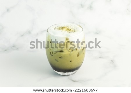 Iced Green Milk on white background
