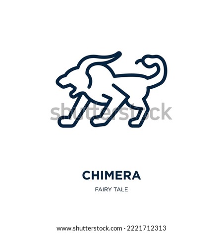 chimera icon from fairy tale collection. Thin linear chimera, fantasy, monster outline icon isolated on white background. Line vector chimera sign, symbol for web and mobile