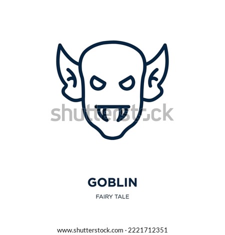 goblin icon from fairy tale collection. Thin linear goblin, happy, devil outline icon isolated on white background. Line vector goblin sign, symbol for web and mobile