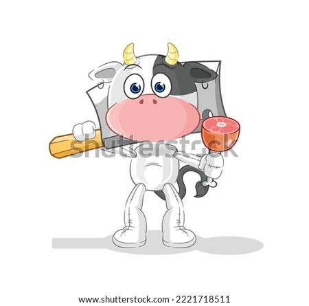 the cow Butcher illustration. character vector