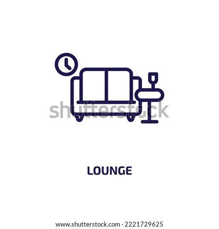lounge icon from hotel and restaurant collection. Thin linear lounge, sofa, collection outline icon isolated on white background. Line vector lounge sign, symbol for web and mobile