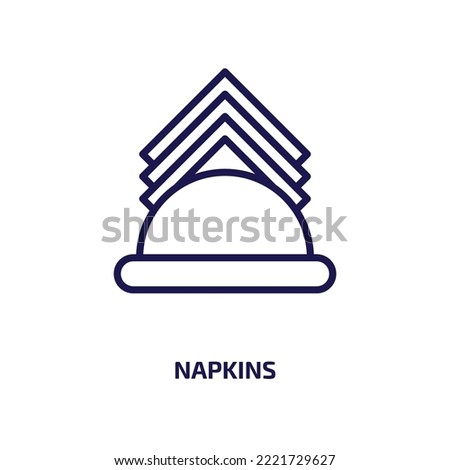 napkins icon from hotel and restaurant collection. Thin linear napkins, napkin, clean outline icon isolated on white background. Line vector napkins sign, symbol for web and mobile