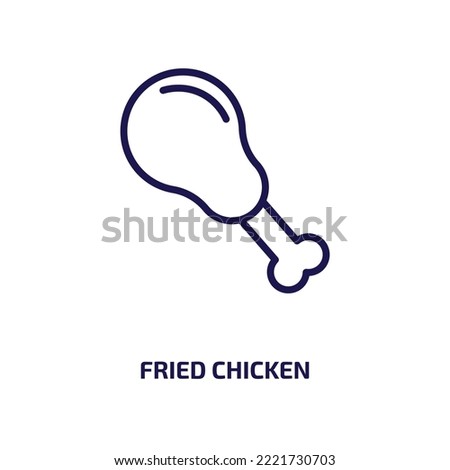 fried chicken icon from hotel collection. Thin linear fried chicken, chicken, lunch outline icon isolated on white background. Line vector fried chicken sign, symbol for web and mobile