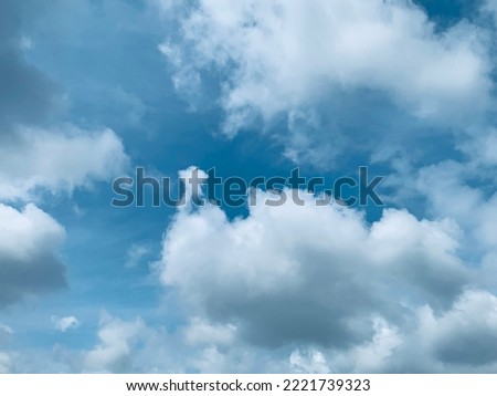 Bright sky background Cumulus clouds have jagged peaks like beautiful cabbage at Bangkok, Thailand. No focus