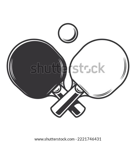 table tennis silhouette. Ping pong club Line art logos or icons. vector illustration.