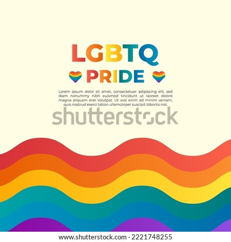 lgbtq pride flyer vector design with rainbow symbol or flag background. suitable for social media posts, posters, flyers, banners, etc. Royalty-Free Stock Photo #2221748255