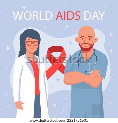 Flat world aids day Vector illustration.