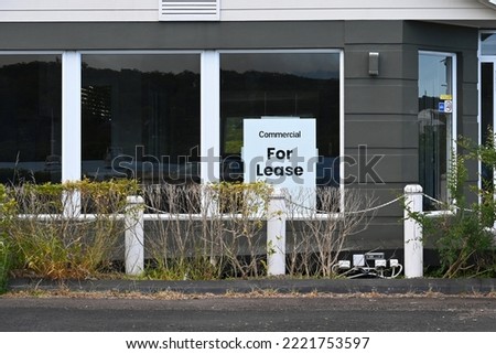 Commercial for lease sign on a restaurant window