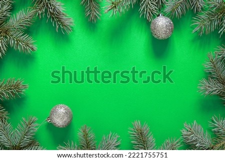 Christmas background with fir tree and decoration