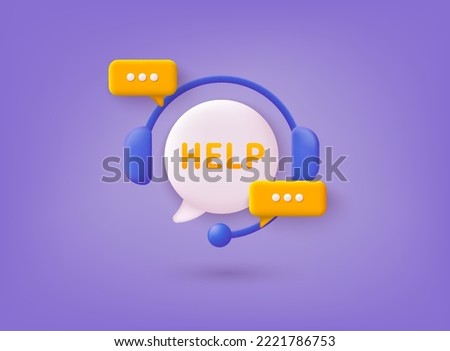 Call center, online customer support. Contact Us Customer Service For Personal Assistant Service, Person Advisor and Social Media Network. 3D Web Vector Illustrations. Royalty-Free Stock Photo #2221786753
