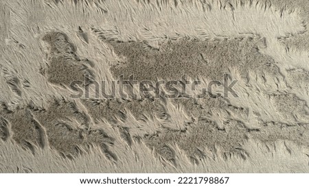 Rice field toppled by wind disaster, aerial photo of rice field texture, North China