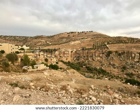 Amman, Jordan, November 2019 - mountainous terrain on the horizon