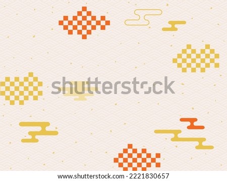 Background material of the red and gold cloud of New Year holidays. Royalty-Free Stock Photo #2221830657