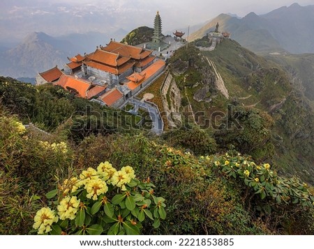 The Kim Son Bao Thang Pagoda at the top of Fansipan mountain 3143m is the highest in Vietnam. Sapa, Lao Cai