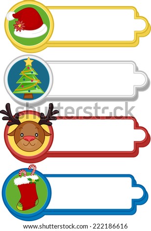 Illustration Featuring Ready to Print Labels with a Christmas Theme