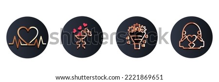 Valentine's Day icon set vector illustration, Happy valentines day related icons on white background, hearts, flowers, gifts.