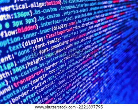 Web or application development, business and technology concept. Php code on blue background in code editor. Big data concepts working in cyberspace environment