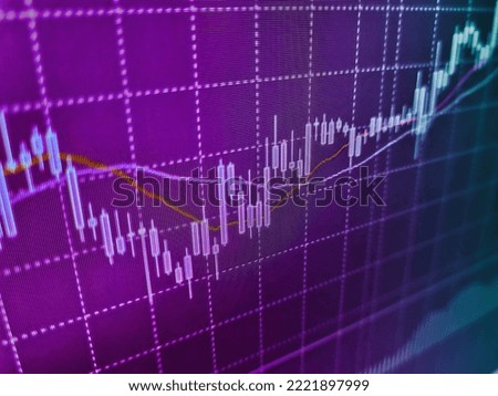 Stock market graph with screen. Stock market prices show on display. Online Banking Technology Ecommerce Commercial Concept. Stock market data on LED display. Stock market charts
