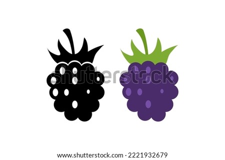 Blackberry icon. Berry illustration symbol. Sign bramble vector flat.