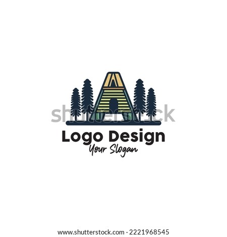 logo villa resort Design vintage