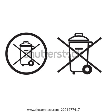 Do not throw in the trash icon symbol. Special disposal sign. Royalty-Free Stock Photo #2221977417