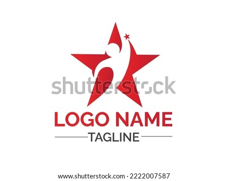 Success people logo deisng. People logo. Star logo. Business success. Leadership people icon. Premium vector art