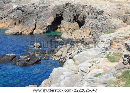 Wild coast in Quiberon peninsula, Morbihan, Brittany, France