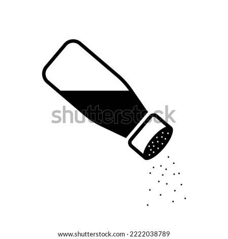 Salt shaker icon in flat style isolated on white background. Baking and cooking ingredient.