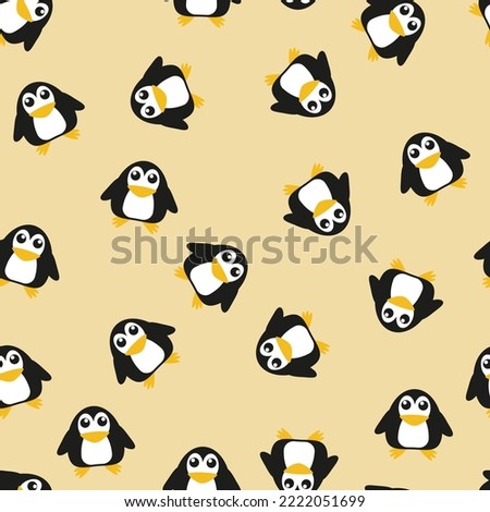 simple vector illustration pattern  cartoon penguin
