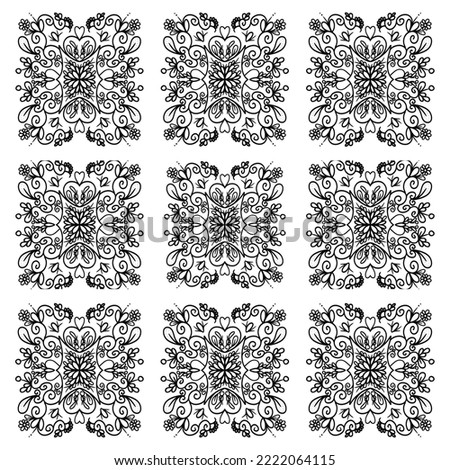 texture, background, mandala, ornament, Indian pattern, coloring for children and adults, flowers